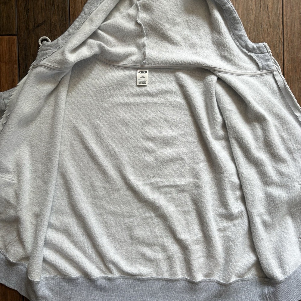 Victoria's Secret PINK Hoodie & Jogger Set Gray Size Large Pullover Sweatpants - Picture 11 of 16